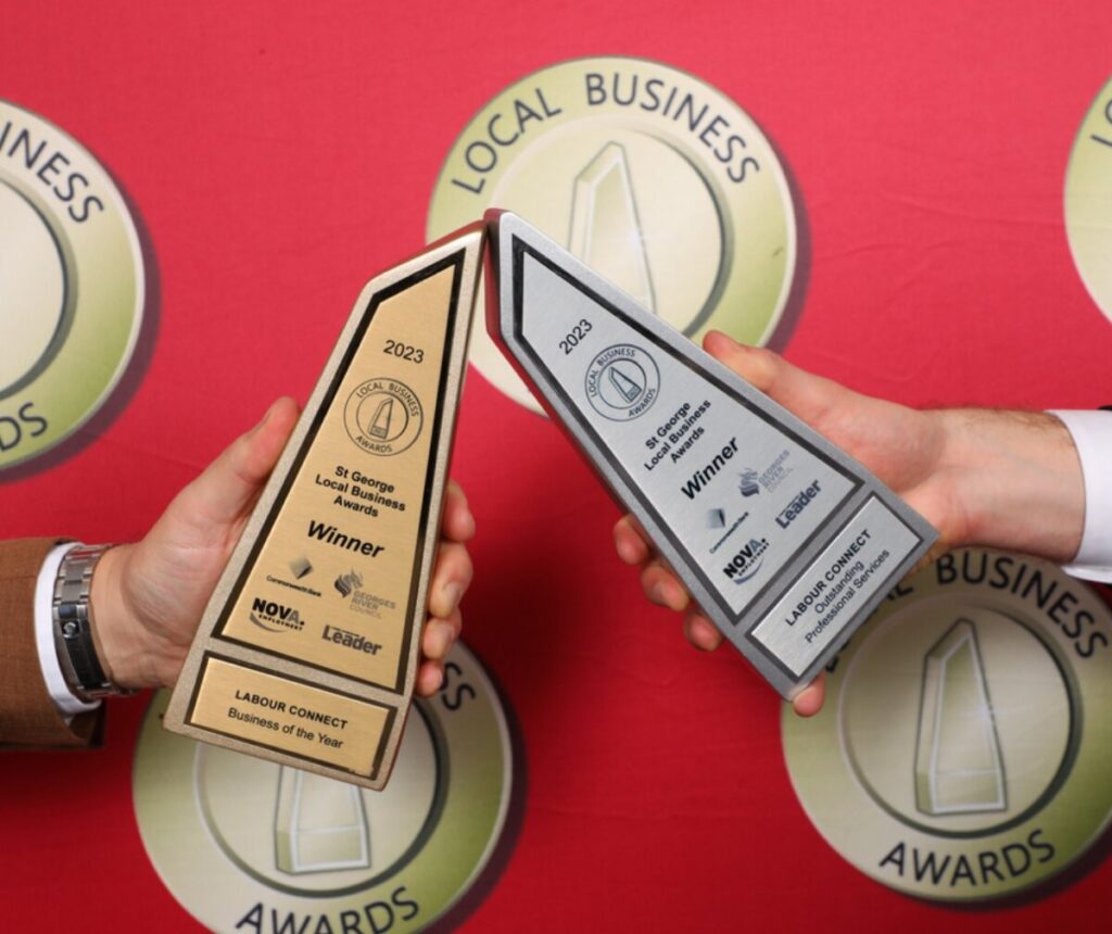 Labour Connect's Local Business Awards trophies